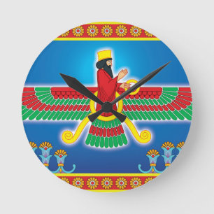 Relógio Redondo Persa Faravahar do Zoroastrian