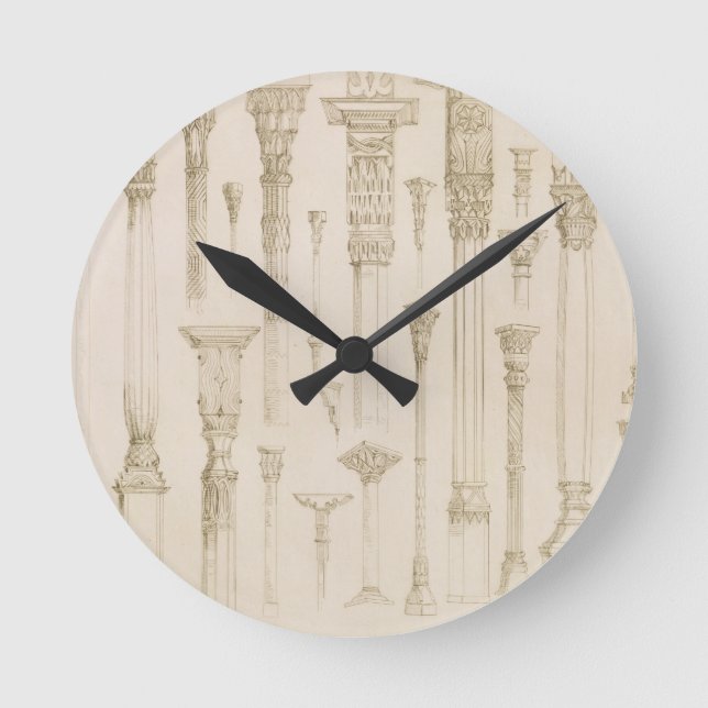 Relógio Redondo Persian and Turkish wooden column designs, from 'A (Frente)