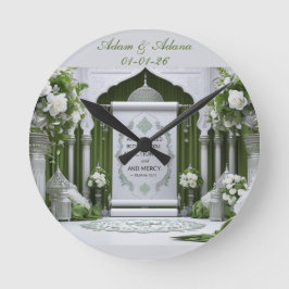 Relógio Redondo Personalised Islamic Bridal Wall Clock