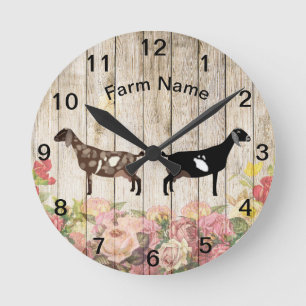 Relógio redondo personalizado de Fazenda de cabra