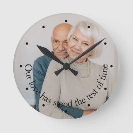 Relógio Redondo Personalizado Nosso Amor Parou O Teste Do Tempo