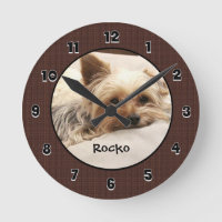 Relógio redondo personalizado Yorkie Terrier