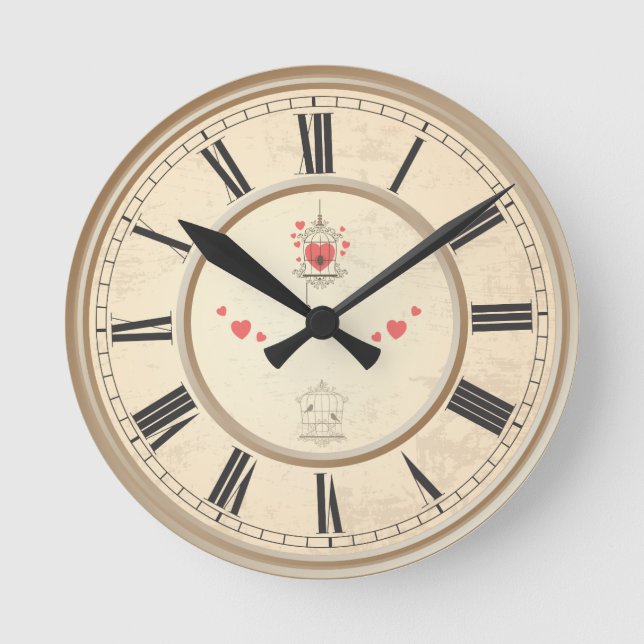 Relógio Redondo Personalizar a Vintagem Personalizada Sua Própria  (Frente)