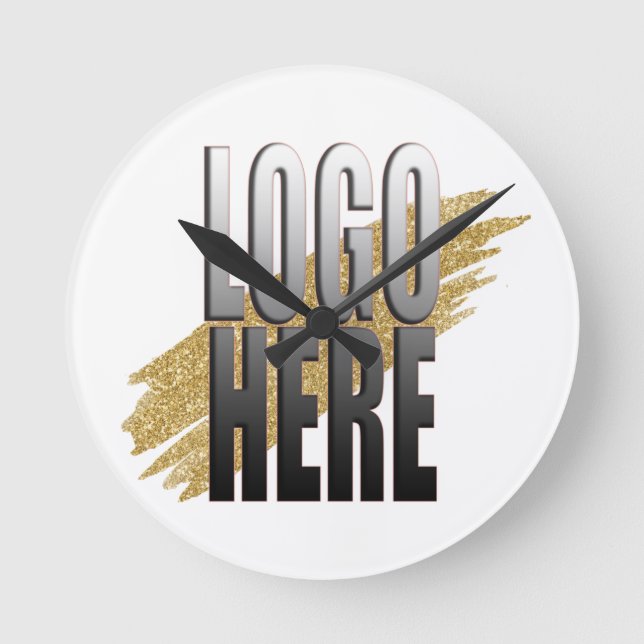 Relógio Redondo Personalizar adicione seu logotipo aqui em branco  (Frente)