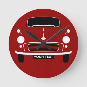 Relógio Redondo Personalize o pop art vermelho feito sob encomenda