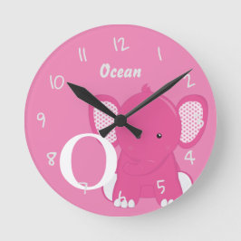 Relógio Redondo Personalized Baby Pink Round Clock