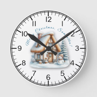 Relógio Redondo Personalized Merry Christmas Wall Clock