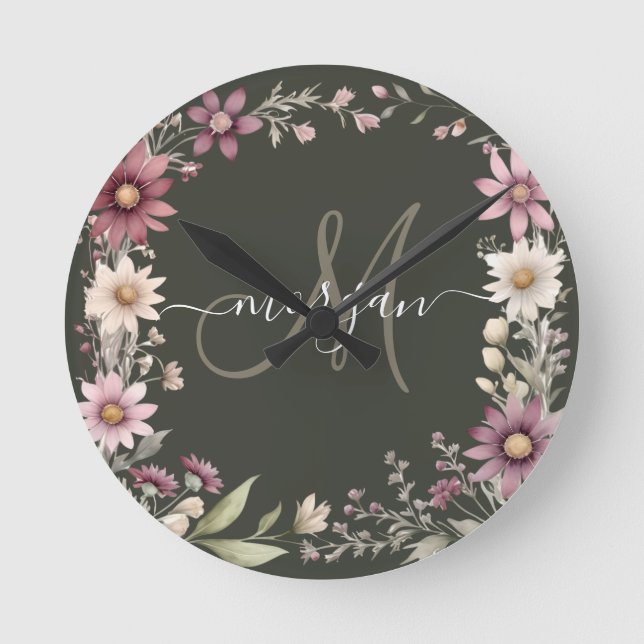 Relógio Redondo Personalized Monogram  (Frente)