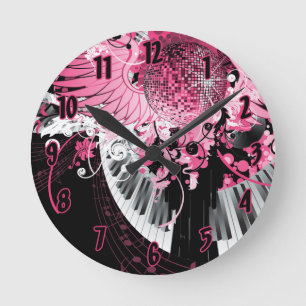 Relógio Redondo Personalized Name Clock Ocean Dance Music Disco