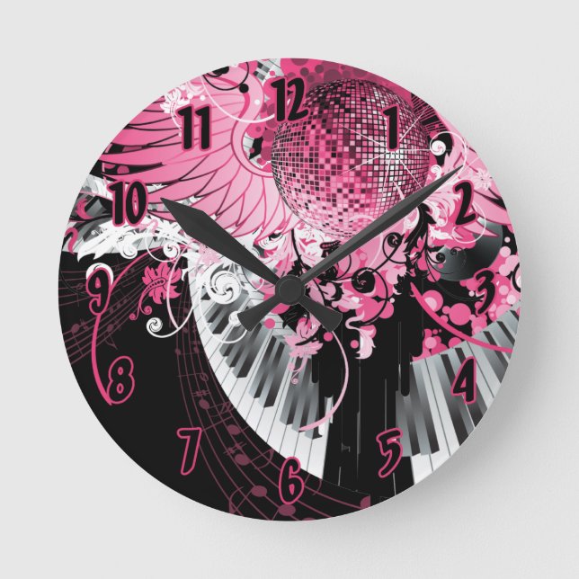 Relógio Redondo Personalized Name Clock Ocean Dance Music Disco (Frente)