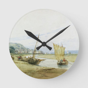 Relógio Redondo Perto de Honfleur, c.1822 (w/c sobre a grafite no