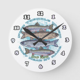Relógio Redondo Pesca com espuma de peixe