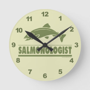 Relógio Redondo Pesca com mosca do salmão