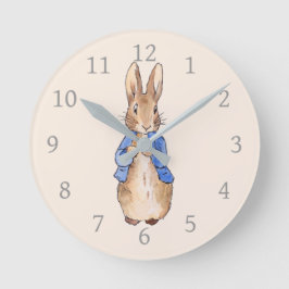 Relógio Redondo Peter, o Coelho, com fundo bege