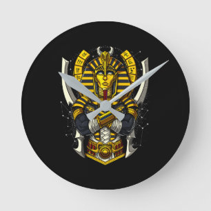 Relógio Redondo Pharaoh Tutankhamun Antigo Rei Tut