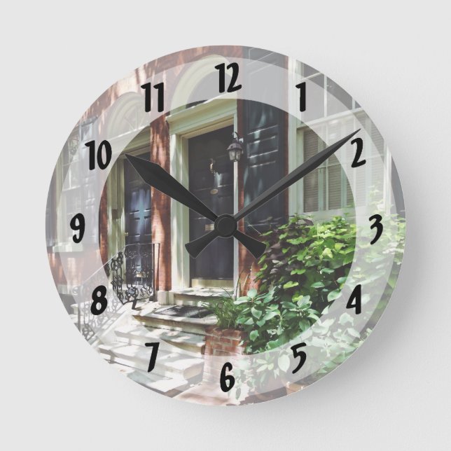 Relógio Redondo Philadelphia PA - Street in Society Hill (Frente)