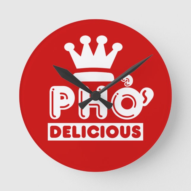 Relógio Redondo Pho King Delicious (Frente)