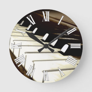 Relógio Redondo Piano Keys Music Lover's Wall Clock