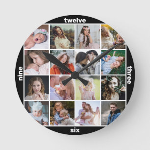 Relógio Redondo PIC da modificação 16 Instagram do preto da