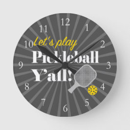 Relógio Redondo Pickleball Clock Let's Play Funny Gift for Player