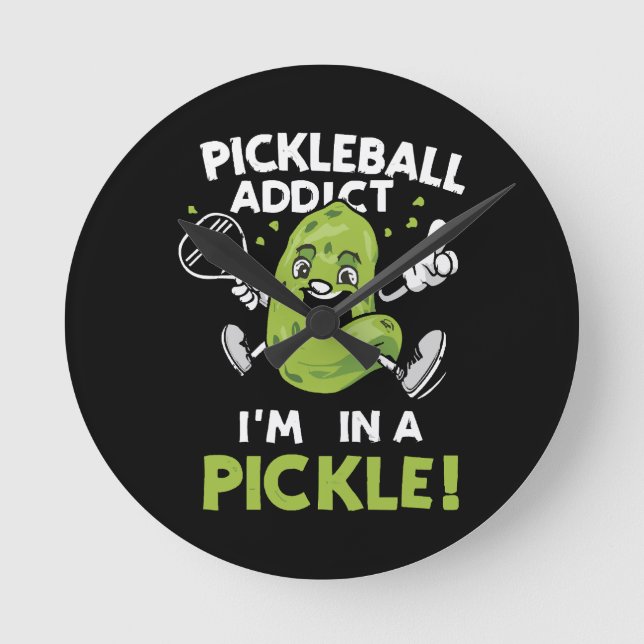 Relógio Redondo Pickleball-Engraçado (Frente)
