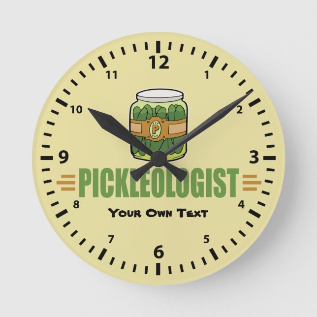 Relógio Redondo PICKLEOLOGISTA Engraçado Pickles (Frente)