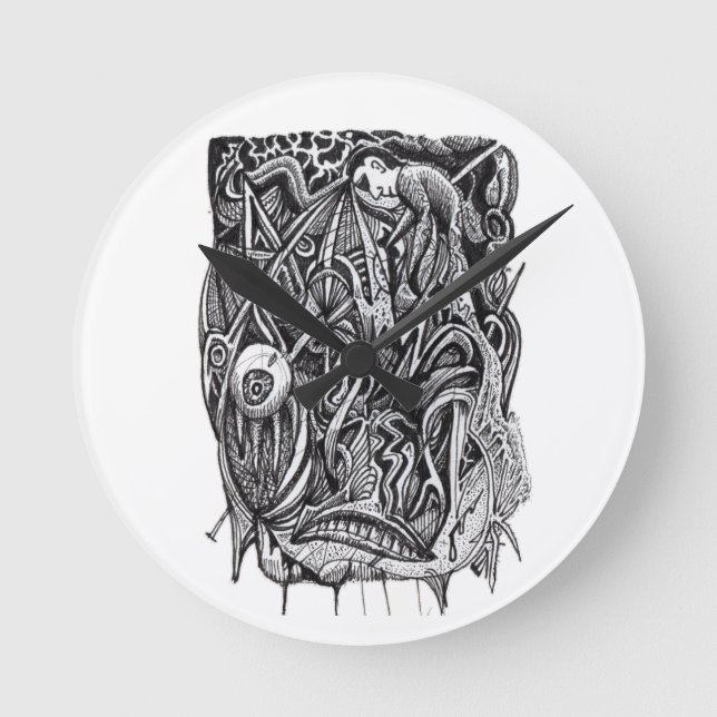 Relógio Redondo Pierced, de Brian Benson (Frente)