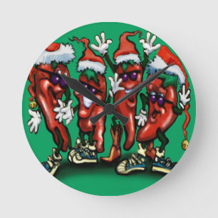 Relógio Redondo Pimentos de Natal