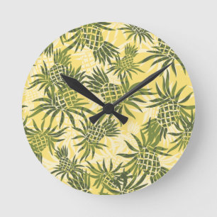Relógio Redondo Pineapple Camo Hawaiai Wall Clocks