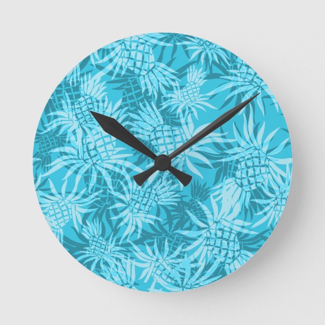 Relógio Redondo Pineapple Camo Hawaiai Wall Clocks (Frente)