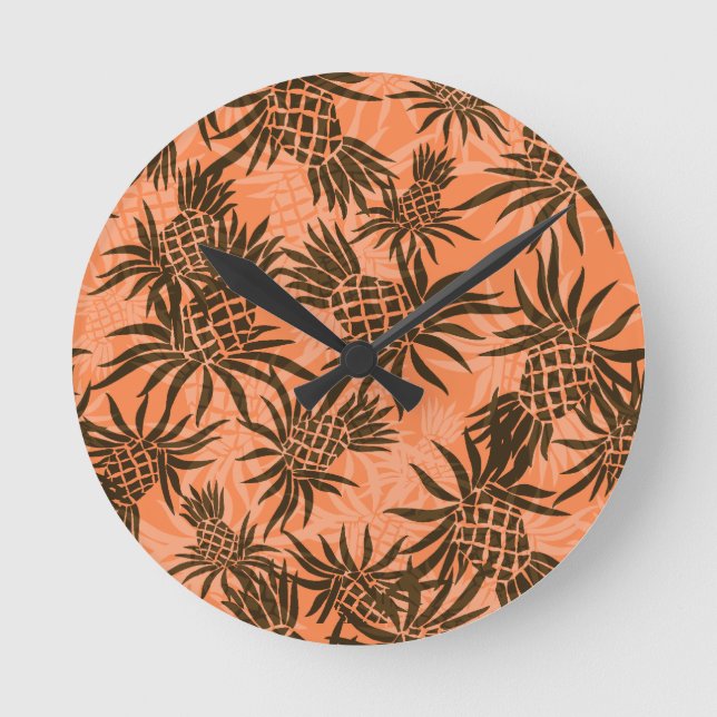Relógio Redondo Pineapple Camo Hawaiai Wall Clocks (Frente)