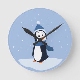 Relógio Redondo Pinguim