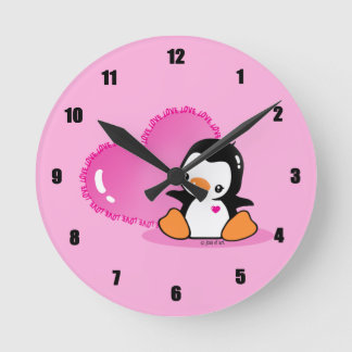 Relógio Redondo Pinguim bonito