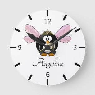 Relógio Redondo Pinguim de fada adorável
