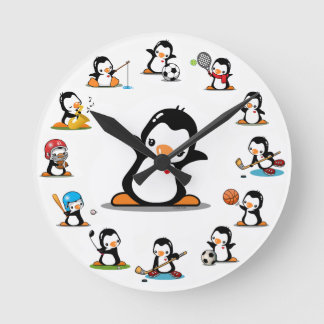 Relógio Redondo Pinguins desportivos