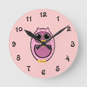 RELÓGIO REDONDO PINK BOLINHAS OWL