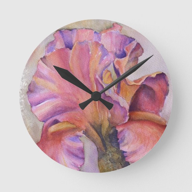 RELÓGIO REDONDO PINK E PURPLE EXOTIC ORCHID WALL CLOCK (Frente)