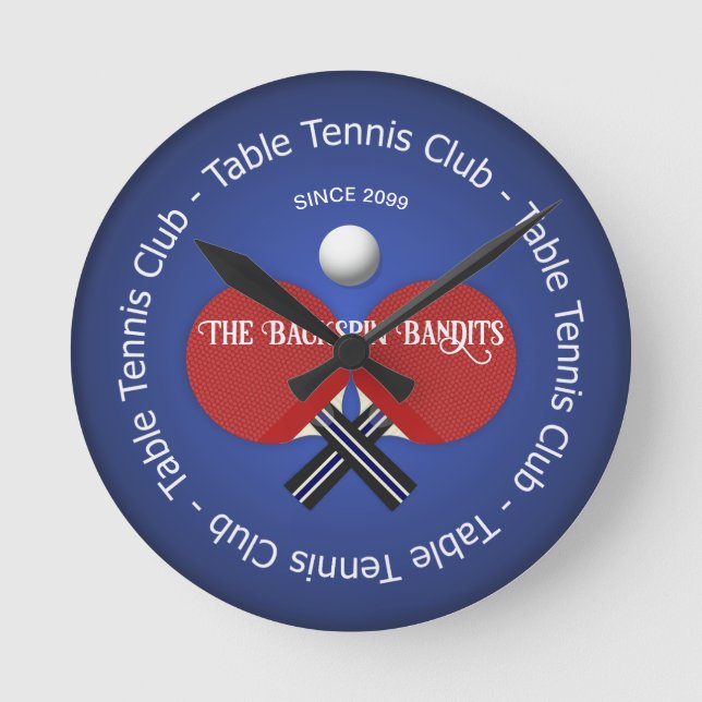 Relógio Redondo Pinos do pino de Tênis mesa (Frente)