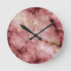 Relógio Redondo Pinto Intricate Marble Patterno