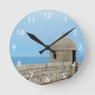 Relógio Redondo Pintura aquosa da parede da cidade de Dubrovnik