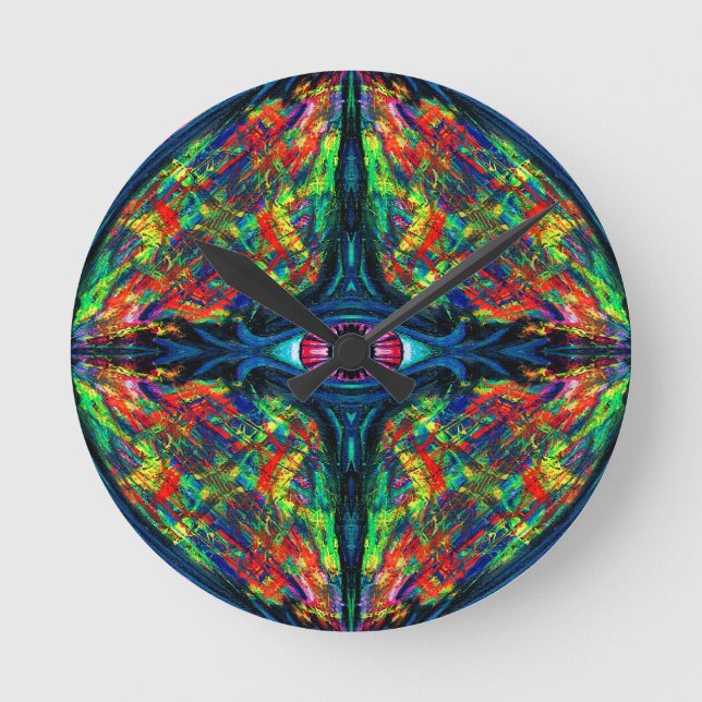 Relógio Redondo Pintura com torção de olhos e trippy (Frente)