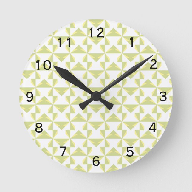 Relógio Redondo Pinwheels prudentes (Frente)