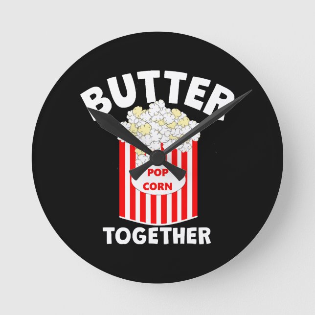 Relógio Redondo Pipoca de Filme BUTTER Juntos (Frente)