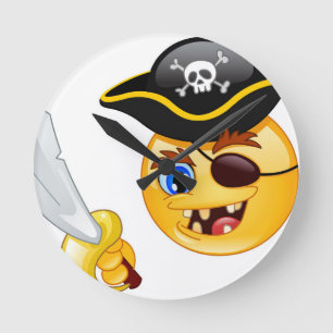 Relógio Redondo pirata emoji