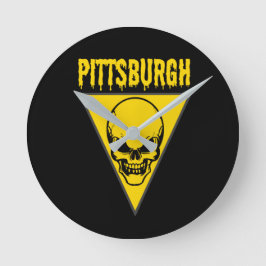 Relógio Redondo Pittsburgh Skull