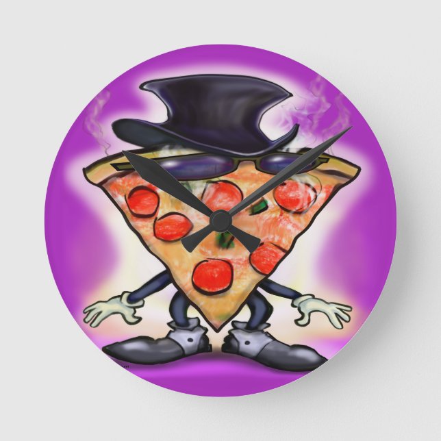 Relógio Redondo Pizza clássica (Frente)