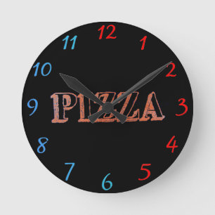 Relógio Redondo Pizza Clock
