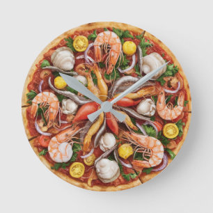 Relógio Redondo Pizza de Frutos do Mar