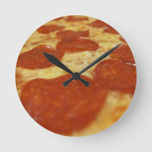 Relógio Redondo pizza de pepperoni
