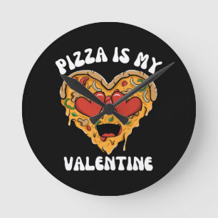 Relógio Redondo Pizza É Meu Namorado